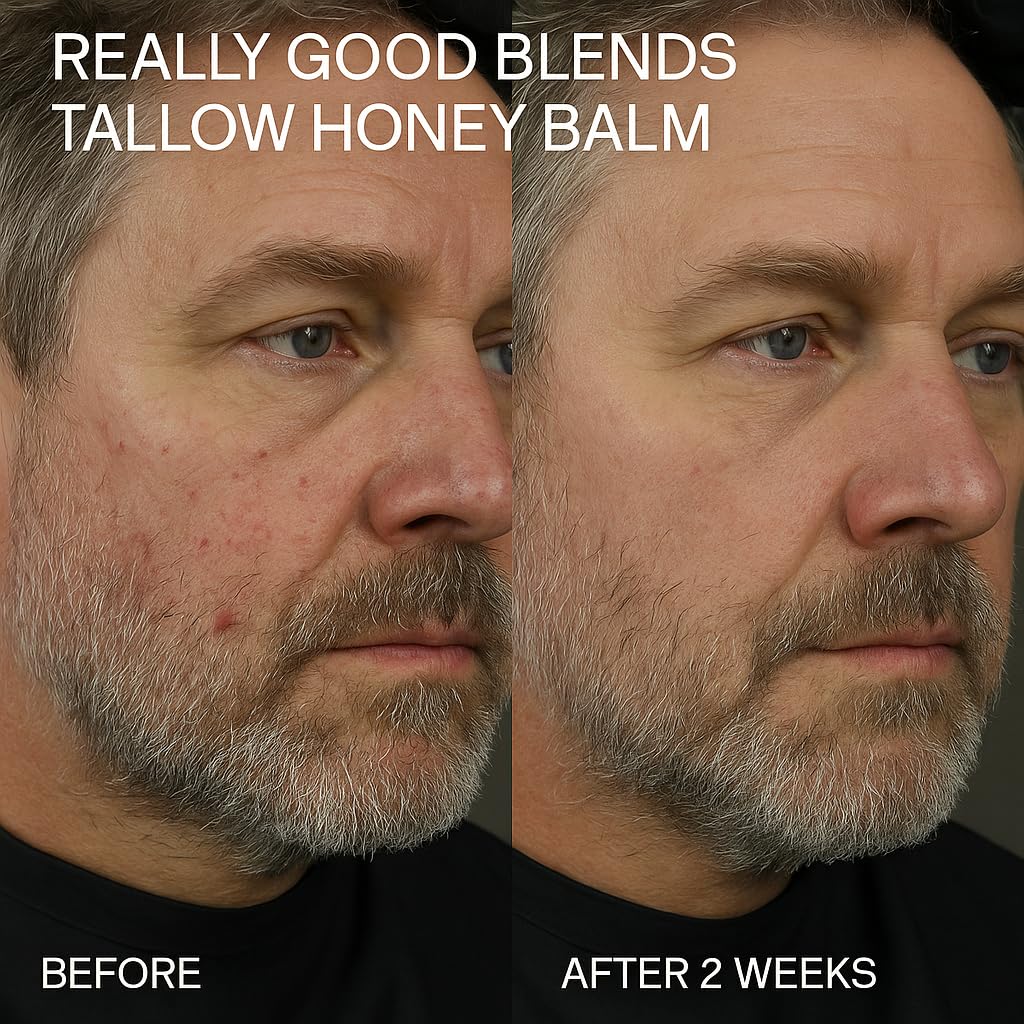 Really Good Blends Whipped Tallow Balm with Manuka Honey – 4 oz | Collagen-Boosting Body Butter | Beef Tallow for Skin | Face & Body Moisturizer | Made in USA (Vanilla Orange)