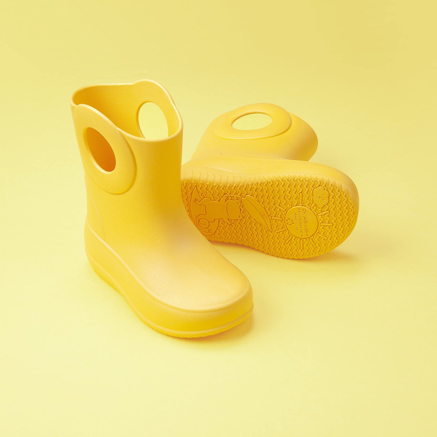 OKABASHI Kid's Kendall Rain Boot | Waterproof Design | Machine Washable | Easy-On Handles |Latex Free | Sustainably Made in the USA