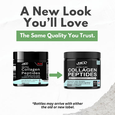 Collagen Peptides Powder with Vitamin C & Hyaluronic Acid - from Organic Cleanest Sources & Super High Absorption - Hydrolyzed Multi Type I, II, III, V, X - Skin Hair Supplement Made in USA