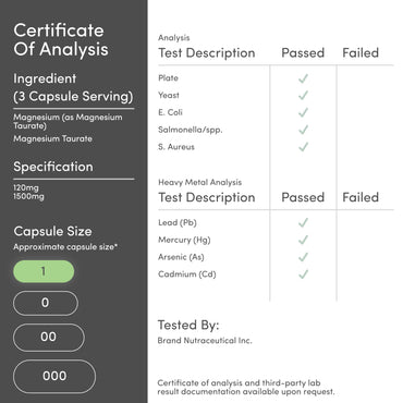 Magnesium Taurate Supplement for Cardiovascular Health to Boost Magnesium Levels (1,500mg per Serving, 210 Vegan Capsules) Non-GMO, Gluten Free, by Double Wood Supplements