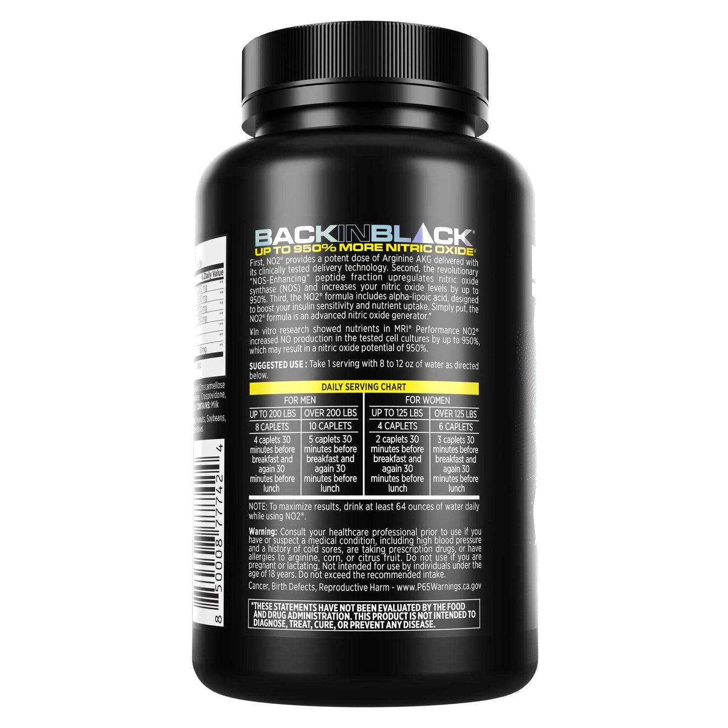 MRI Performance NO2 Nitric Oxide Booster, Original Formula with 3,000mg L-Arginine & AAKG, Nitric Oxide Production, Healthy Blood Pressure & Heart Health (90 Caplets)