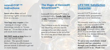 tarnishSTOP Anti Tarnish Bag for Silver Storage - USA Made Luxury & Quality, Small 13"x10" - in Tuxedo Black