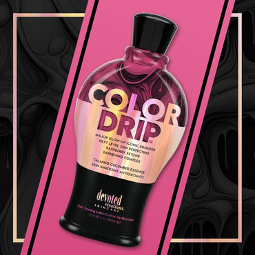 Devoted Creations Color Drip - Major Glow-up Iconic Bronzer Next Level Skin Perfecting Raspberry Ketone Calming Cucumber Essence Dark Tanning Lotion