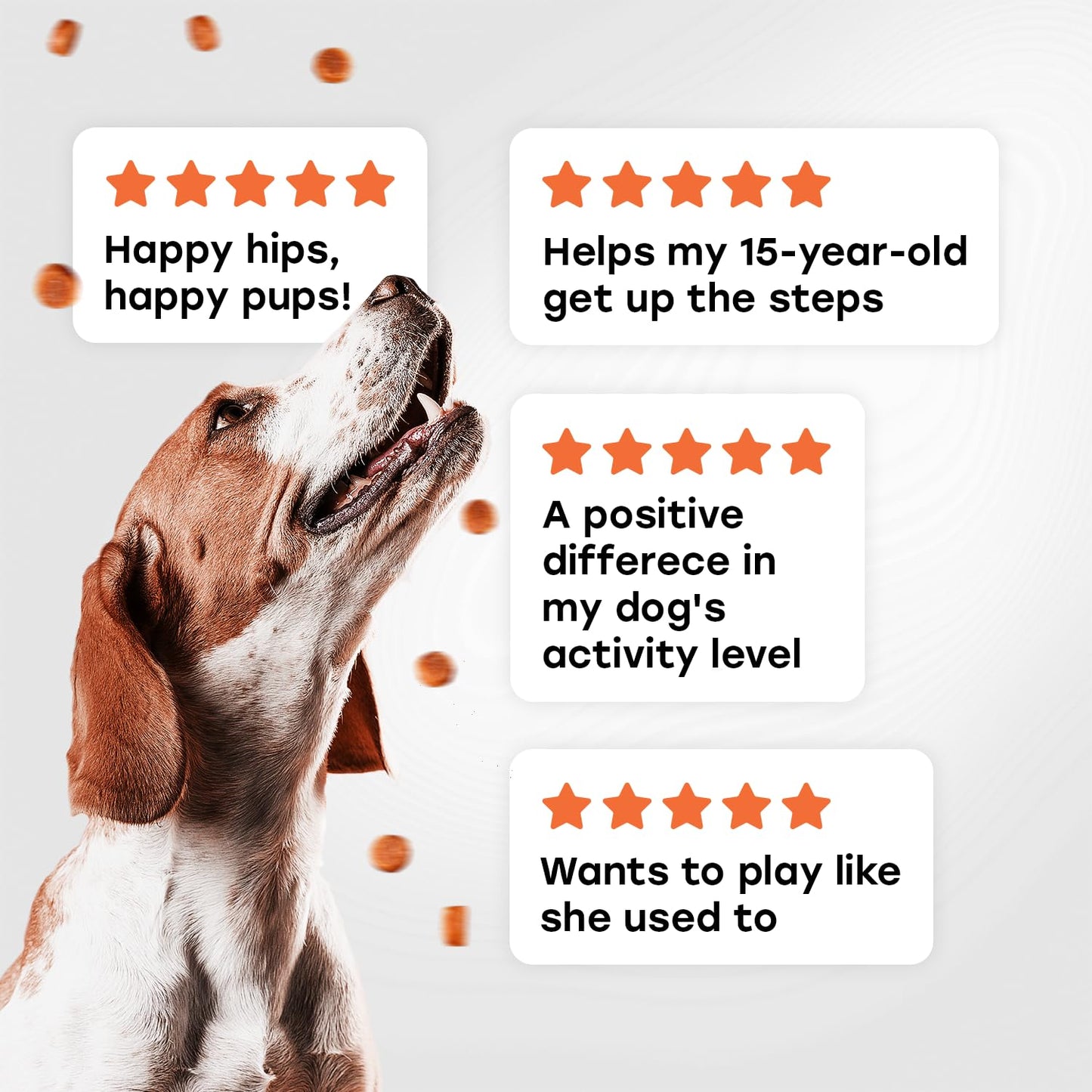 Hip & Joint Support Treats for Dogs - PhD Endorsed 500mg Glucosamine + Collagen, Chrondroitin & Turmeric- Preventative Care, Mobility Boost - 140 Treats - Beef Flavor - Made in USA