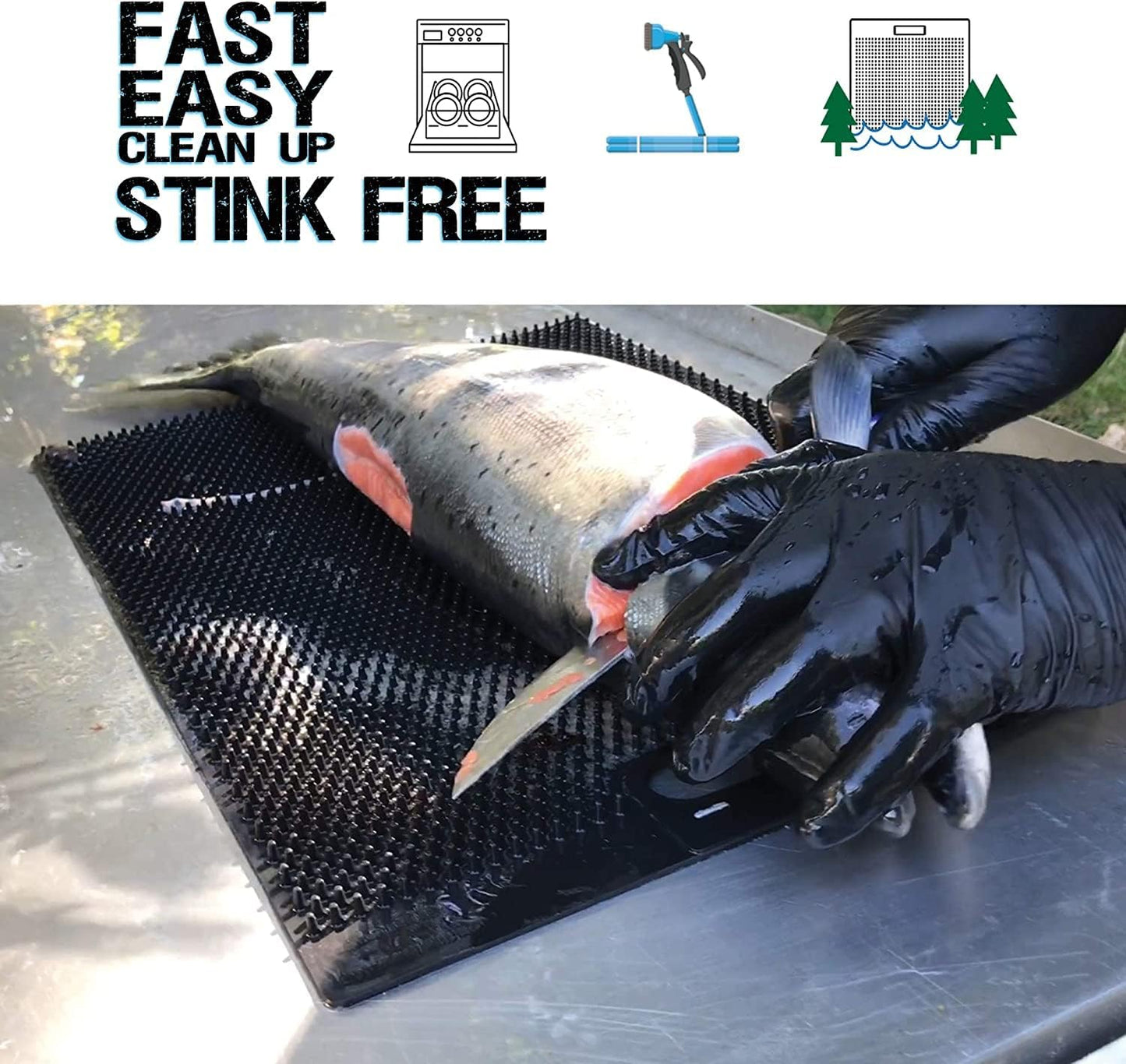 Fillet Away Fish Mats, Non Slip,Easy Clean, Made in USA, 14"x19"
