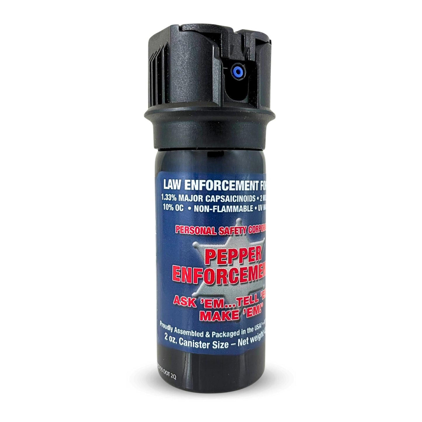 Pepper Enforcement Splatter Stream Pepper Spray, 2 oz. Flip Top - Maximum Strength 10% OC Formula - Emergency Self Defense Personal Protection & Safety (1-Pack Stream Pepper Spray)