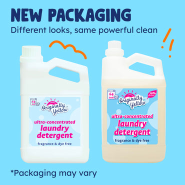 Originally Yellow Natural Unscented Laundry Detergent | Made In USA Natural Laundry Detergent | Stain Removing & Gentle on Sensitive Skin | High-Efficiency for Clean Laundry | up to 128 Loads