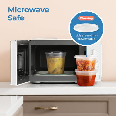 Fit Meal Prep Deli Containers with Lids Variety Pack, US Made Leakproof Assorted Plastic Soup Container, Combo Clear Food Storage Containers for Restaurant, Microwave Freezer Safe