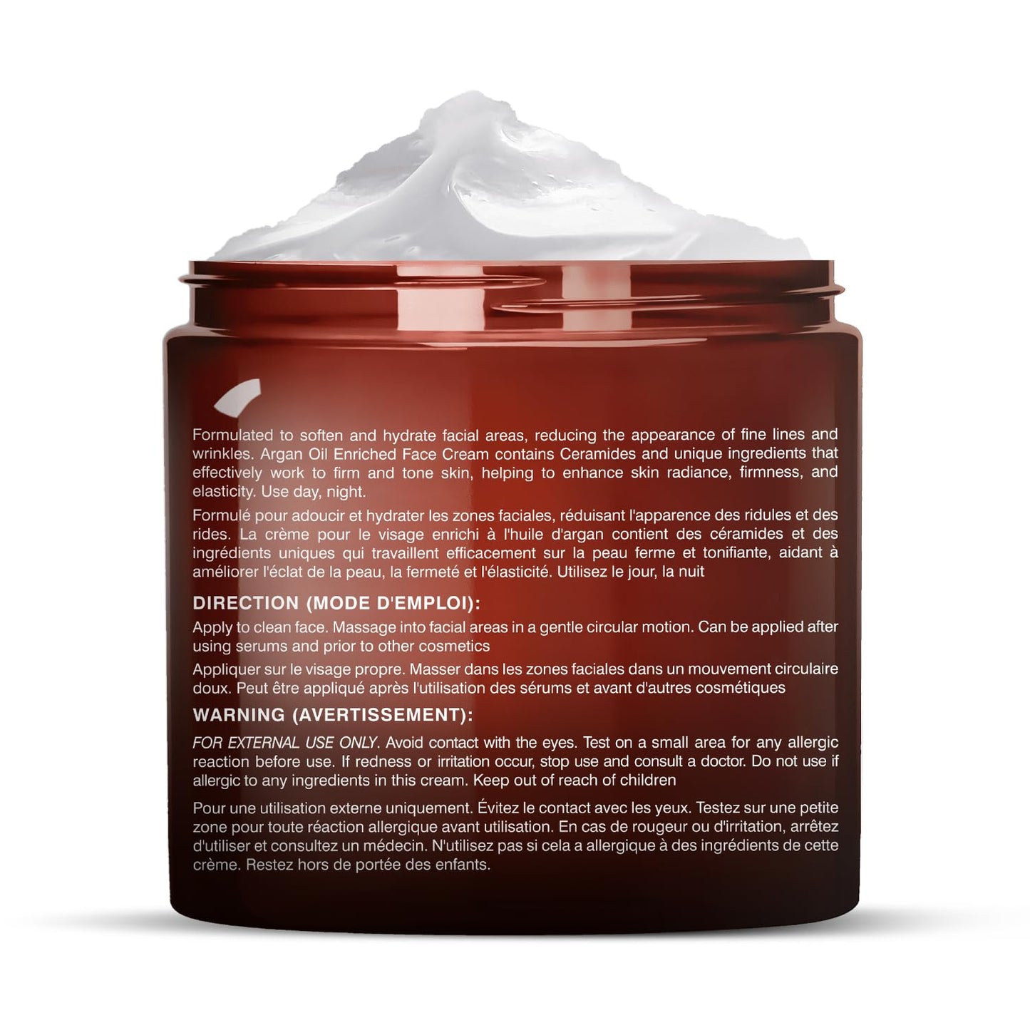 Majestic Pure Whipped Argan Oil Moisturizer Face Cream for Women & Men - With Vitamin E A, Collagen & Ceramides - Hydrates Dry Skin, Oily Skin, Reduces Appearance of Fine Lines – 8oz