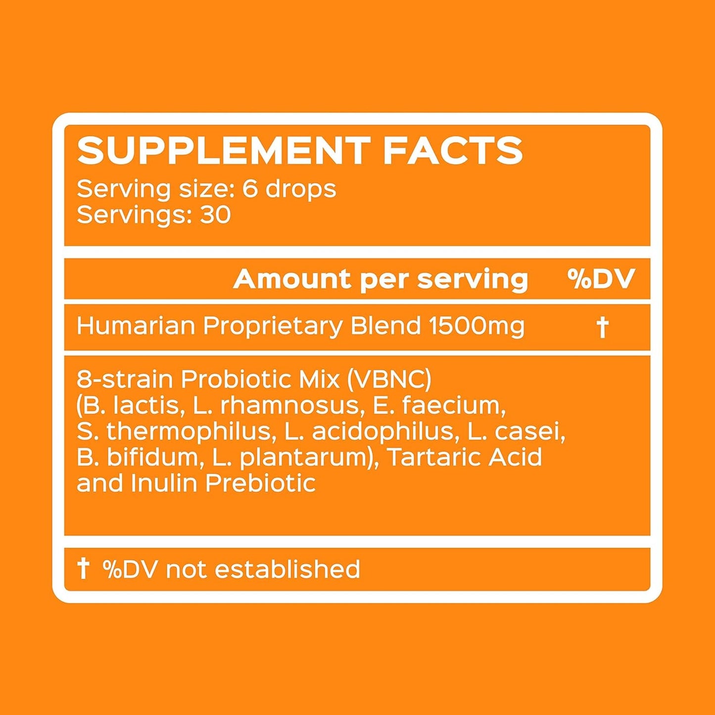 Humarian Probonix Liquid Probiotics for Cats - 8-Strain Cat Probiotic Drops to Fortify Feline Gut Health, Dental Health, Immunity and More - 30-Day Supply - Liver Flavor