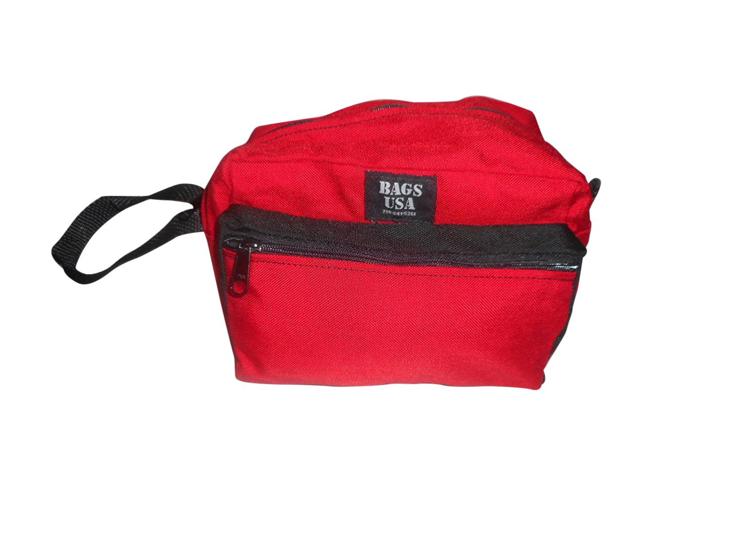 Toiletry Bag Has Front Pocket, shaving Bag Or Cosmetic Travel Kit Made in USA.(Red)