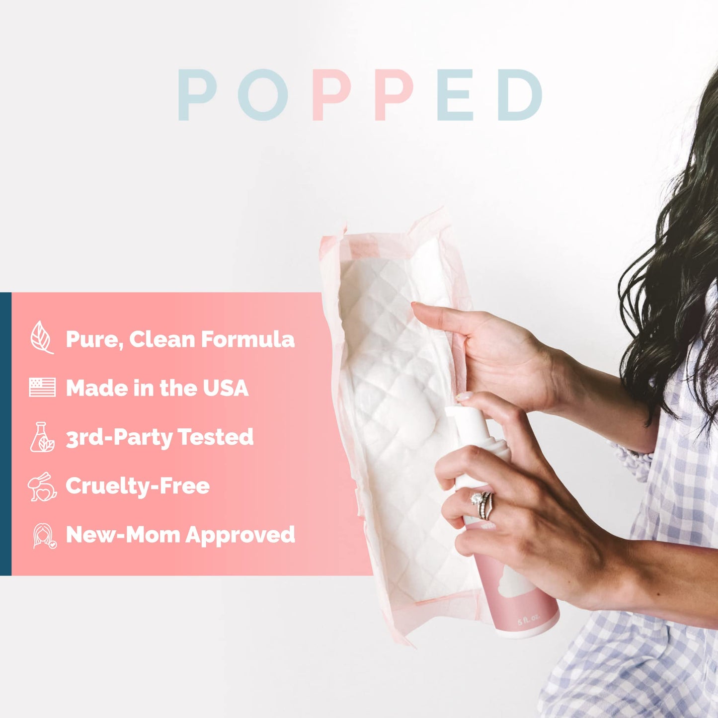POPPED Witch Hazel Foam with Aloe | Perineal Healing Foam for Postpartum Care | Relieves Pain, Hemorrhoids, and Swelling After Birth | Postpartum Essential (5 fl oz)