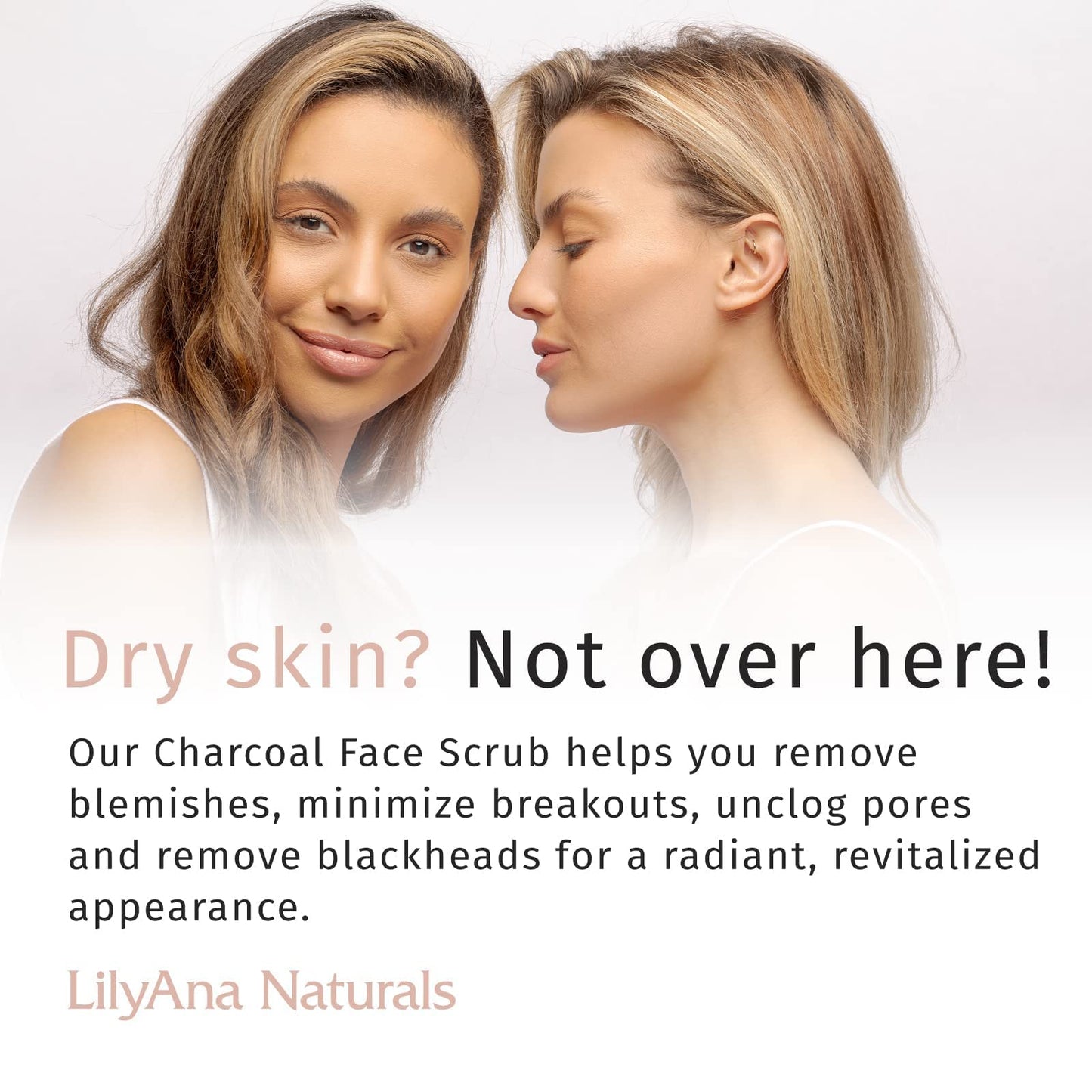 LilyAna Naturals Eye Cream 1.7 Oz and Charcoal Face Scrub 3 Oz Bundle - Anti-Aging Facial Exfoliator and Anti Aging Eye Cream for Dark Circles and Puffiness, Under Eye Cream, for Women and Men