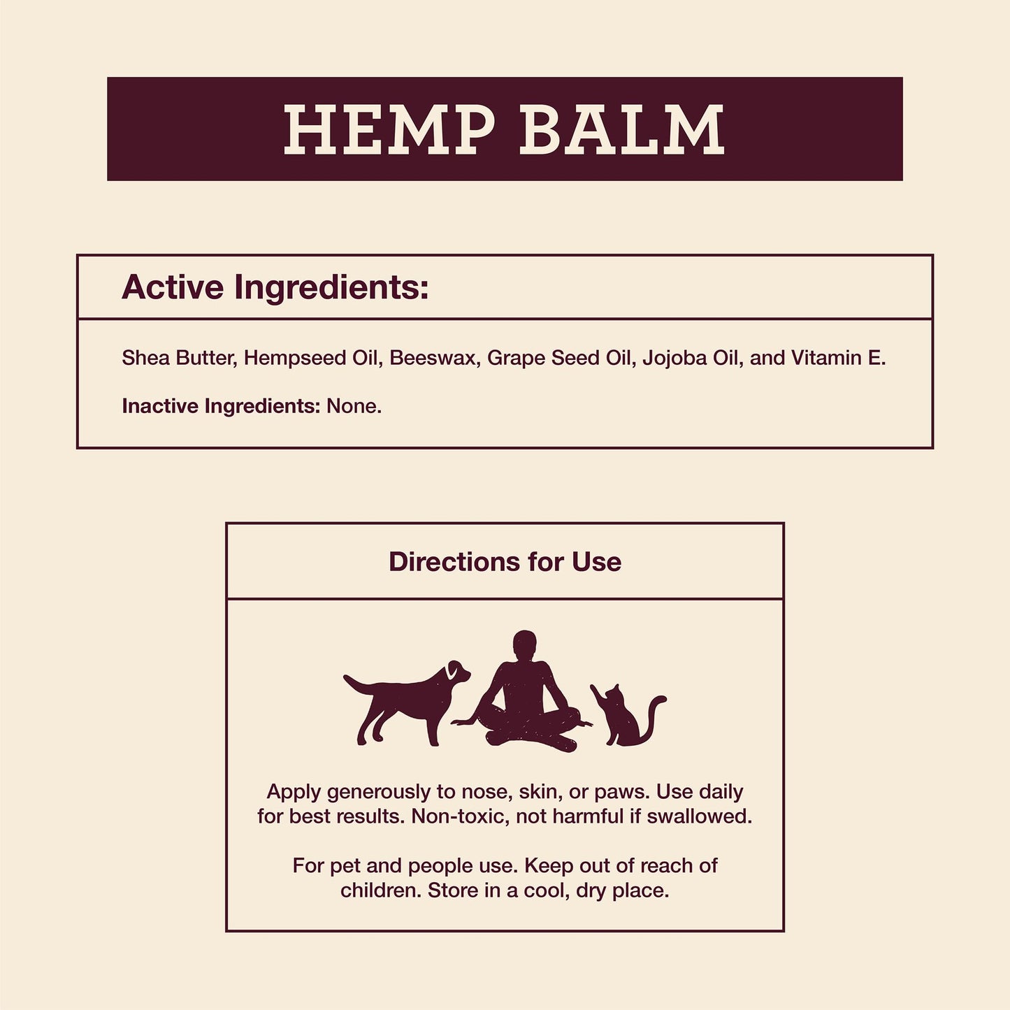 Hemp Well New Hemp Balm for Pets and People - Organic Pet Balm, Dogs and Cats, Human - Relieves Dryness and Cracking for Paws, Skin, and Nose, 2 oz.
