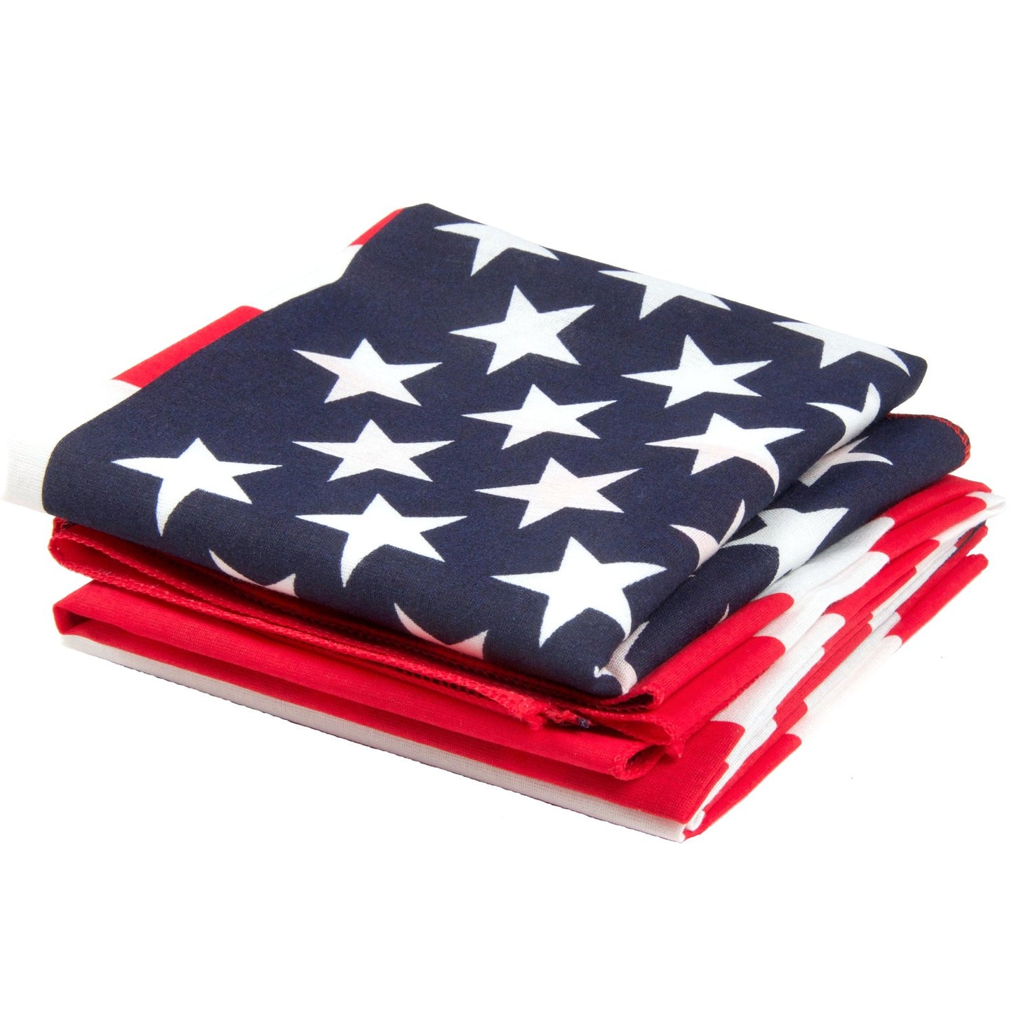 American Heritage Cotton Bandanas - Made in USA - Sold by Vets - Pack of 3 (USA Flag)