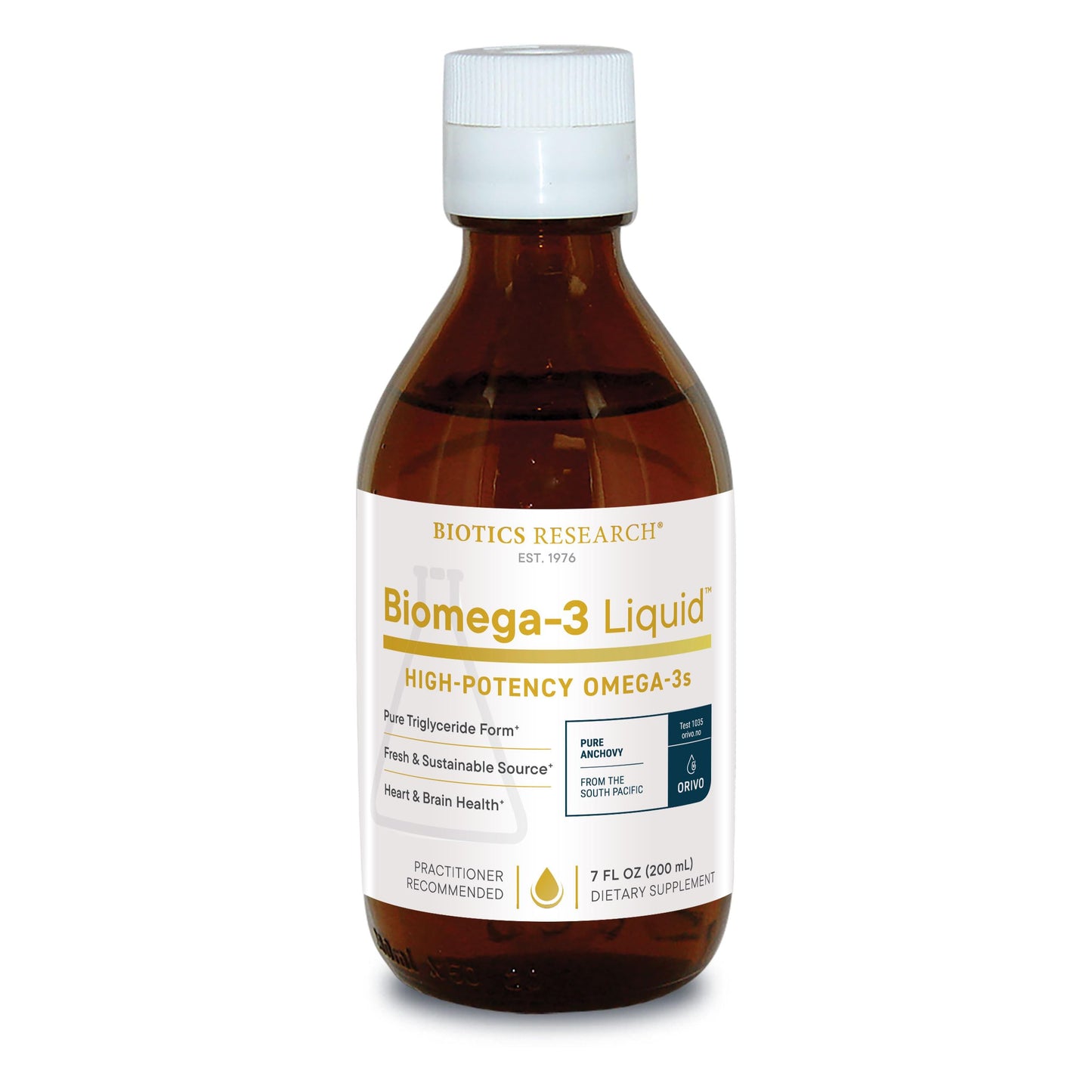 Biotics Research Biomega 3 Liquid™ Highly Concentrated Omega 3 Fish Oil Liquid, Sustainably Sourced, Traceable, Pure 2490 mg of EPA DHA Omega 3 Fatty Acids per TSP 1040 mg DHA 7 Fl Ounces 200ml 40 SVG
