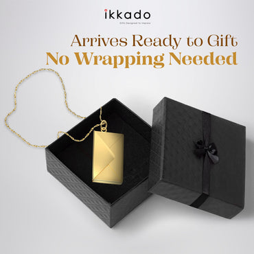 ikkado Custom Envelope Necklace with Love Letter Pendant – Personalised Locket Jewellery for Women – Gift for Birthday, Mother’s Day, Valentine’s, Christmas (Gold) Locally Made (USA)