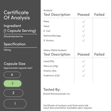 Dihydroberberine Supplement 100mg, 60 Capsules (Patented GlucoVantage Super Berberine, May be 5X More Effective Than Berberine with Less Side Effects) Third Party Tested, Vegan Safe by Double Wood
