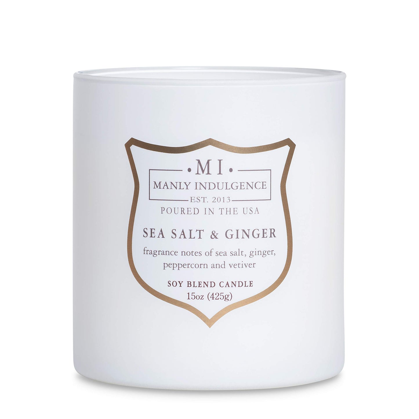 Manly Indulgence Sea Salt & Ginger Scented Candles for Men, 15 oz Wooden Wick, Fathers Day Candle, 60H Burn, Candles for Home Scented - Made in The USA