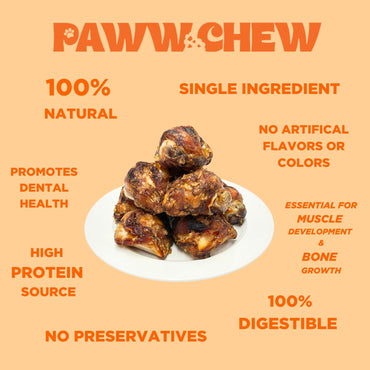 Paww Chew Knee Caps for Dogs, 100% Natural, Single Ingredient (12 Pack) Made and Sourced in the USA, High Protein, Grass-Fed Beef Knee Caps & Knuckle Bones, Long Lasting Cow Knee Caps, Meaty Dog Bones