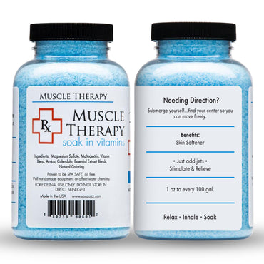 Spazazz Hot Tub Aromatherapy RX Muscle Detox Joint Bath Salt Crystals Bundle. Three Jars of 19oz Spazazz Hot Tub Crystals with Hot/Cold Towel and 5-Point Full Body Massager