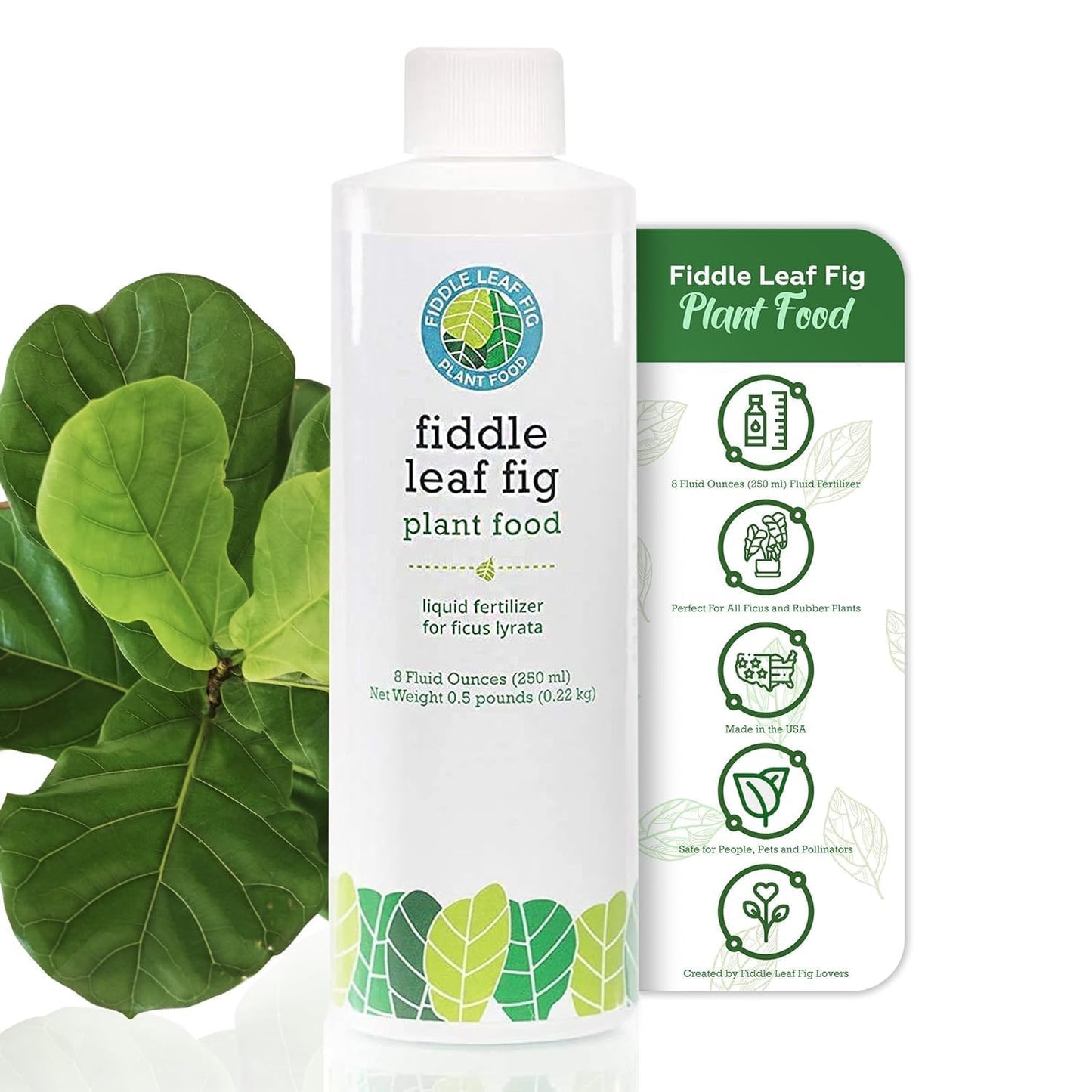 Fiddle Leaf Fig Tree Plant Food for Ficus Lyrata (and Ficus Audrey) - Enriched with Calcium, Urea-Free, and Featuring an NPK Ratio of 3-1-2 to Promote Robust Roots, Stems & Leaves (8 Ounces)