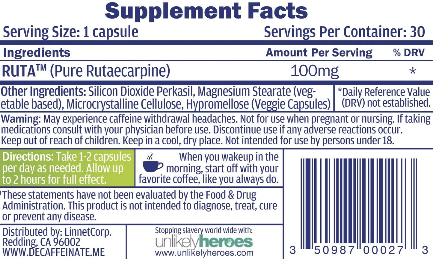 Daily De-Caffeinate: Advanced Caffeine Eliminator Supplement – Natural Acting Non-Addictive Formula That Supports Relaxation and Deep, Restful Sleep