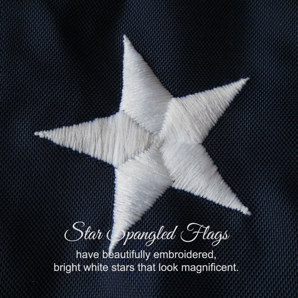 American Flag 3x5-100% Made In USA using Tough, Long Lasting Nylon Built for Outdoor Use, Featuring Embroidered Stars and Sewn Stripes plus Superior Quadruple Stitching on Fly End