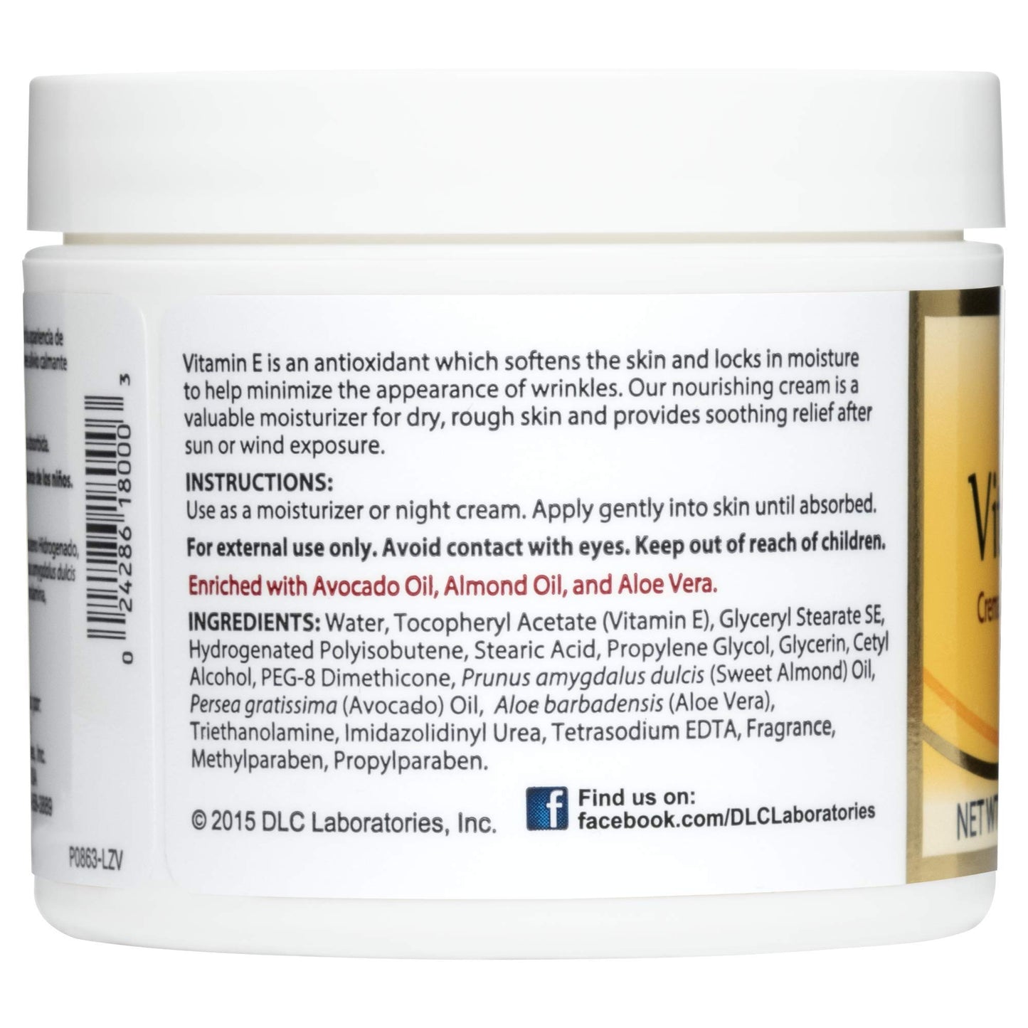 De La Cruz Vitamin E Cream for Face and Neck - Moisturizing Skin Care for All Skin Types - 0.42 oz trial + 4 oz Bundle - Made in USA