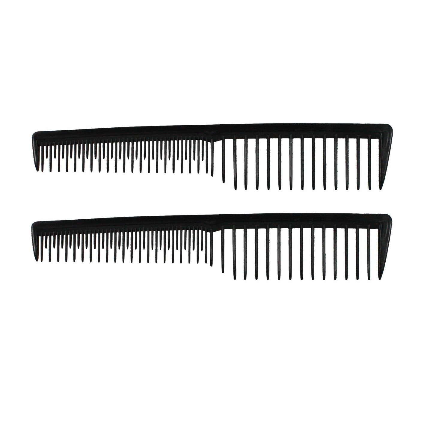 Amelia Beauty, 7in Black Plastic Wide Tooth Tease Comb, Made in USA, Professional Grade Pocket Hair Comb, Wet, Tangled Hair, Flip to Lift, Tease, Everyday Styling Cutting Hair Styling Tool, 2 Pack