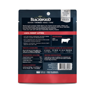 Blackwood Freeze Dried Raw Single Ingredient Dog Treats, 100% Beef Liver, 3 Ounce Pouch, High Protein, Made in The USA