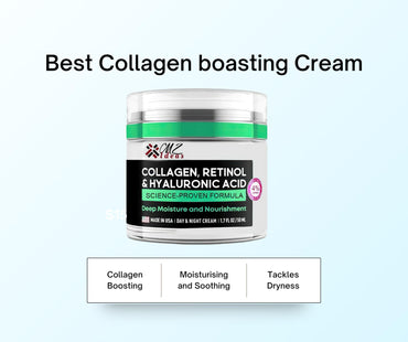 Collagen Retinol & Hyaluronic Acid Face Cream – Anti-Aging Wrinkle Repair Moisturizer for Face, Neck & Décolleté – Deep Hydration & Firming – Made in USA – 1.7 fl oz