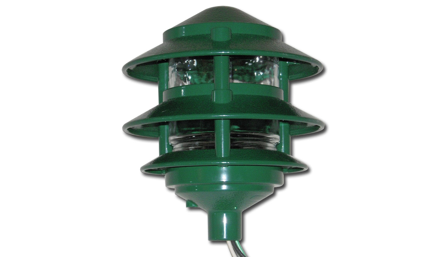 Greenfield Made in USA Weatherproof Path Light - Green, Three Tier