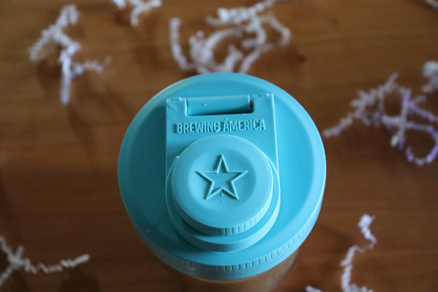 Brewing America Nesting Jar with Drinking Lid as Travel Cup, 1 Pint (16 oz) with Teal Pouring Lid on Wide Mouth Ball Nesting Mason Jar, USA-Made To Go Drink Cup, 1-Pack