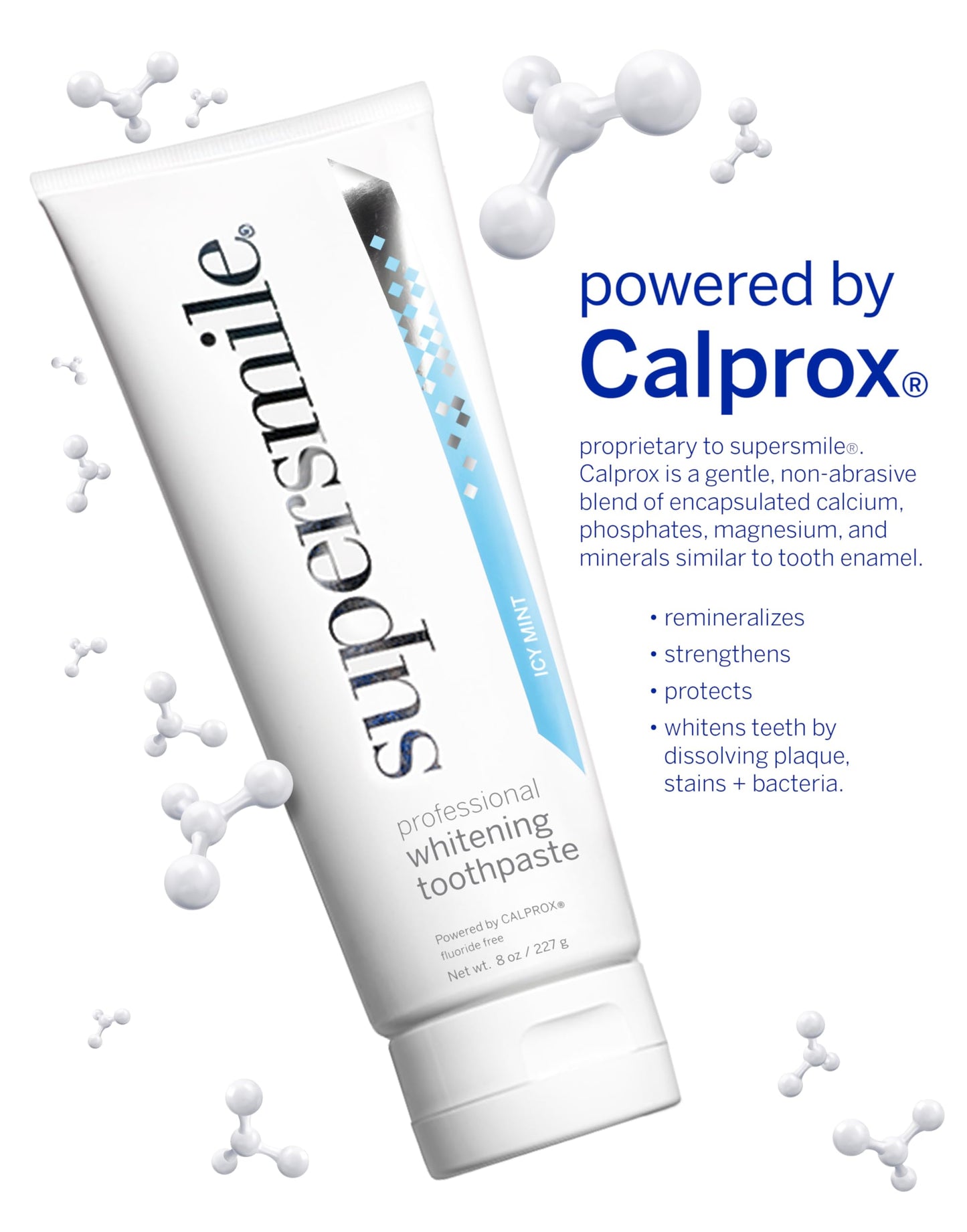 Supersmile Icy Mint Fluoride-Free – Whitening Toothpaste for Visibly Brighter Teeth – Whitens Up to 6 Shades, 8 oz