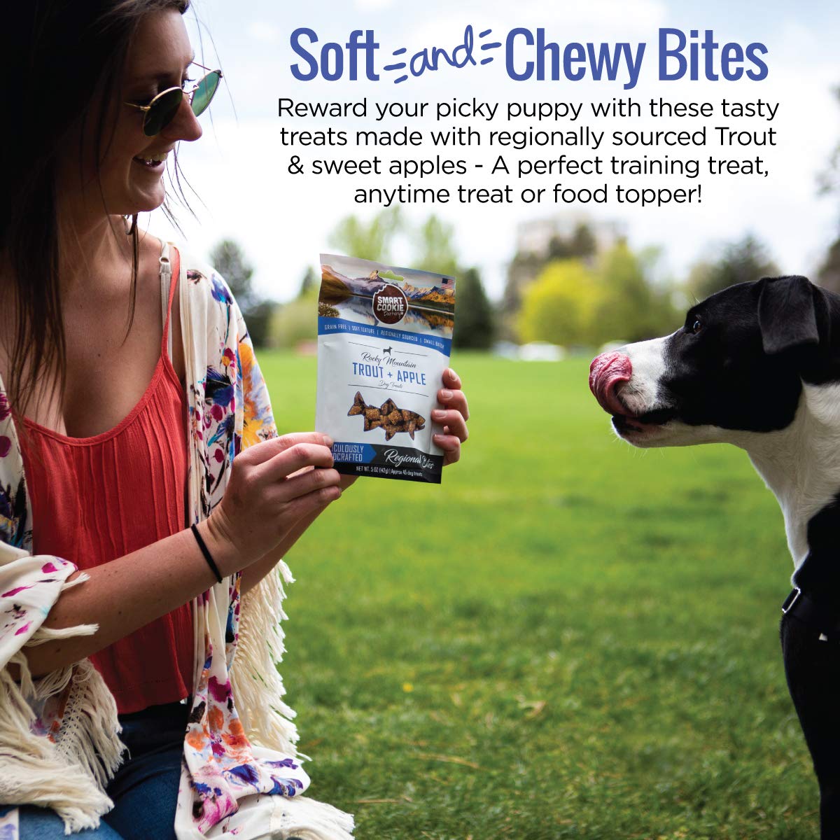 Smart Cookie All Natural Soft Dog Treats - Healthy Dog Treats for Allergies, Sensitive Stomachs - Chewy, Grain Free, Human-Grade, Made in The USA - 5oz Bag