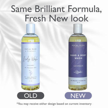 SoCal Suds & Company - 12oz Organic Soap Liquid, Gentle Hand & Body Wash, Organic Body Wash for Men and Women, Made w/Organic Oils & Coconut Oil, Bath Essentials for All Skin Types - Lavender