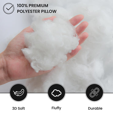 Foamily Throw Pillow Insert Hypoallergenic 100% Virgin Fiber Lumbar Bed, Sofa, Couch Decorative Indoor Pillows Made in USA
