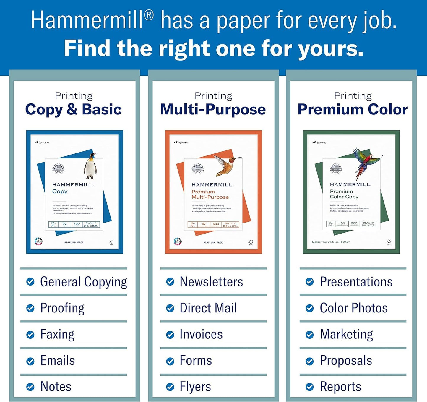 Hammermill Colored Paper, 20 lb Canary Printer Paper - Made in the USA, Pastel Paper, 103341R, 1 Ream | 500 Sheets