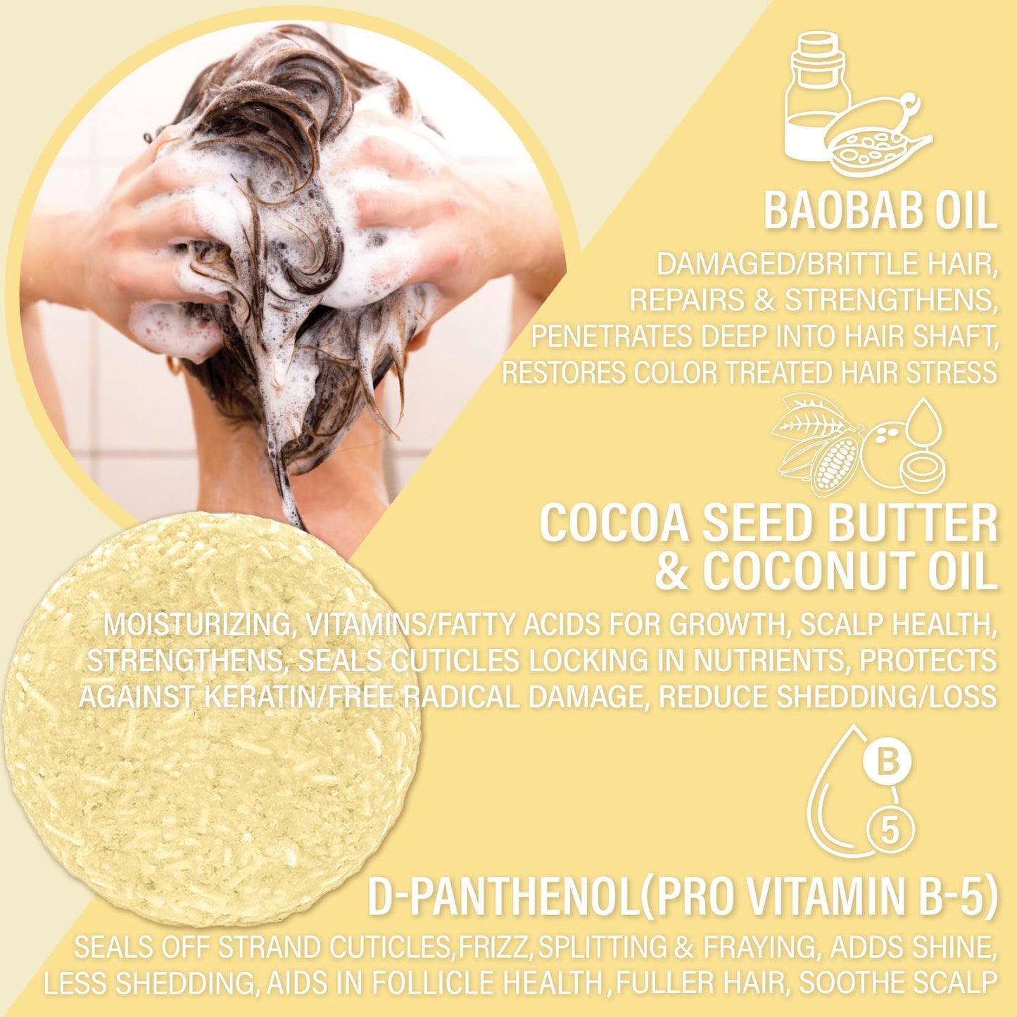 Luxiny Pina Colada Shampoo Bar for Dry & Damaged Hair – Vegan, Sulfate-Free, Moisturizing & Nourishing – Best for Curly & Frizzy Hair – Made in the USA, Up to 60 Washes, Ideal Travel Shampoo
