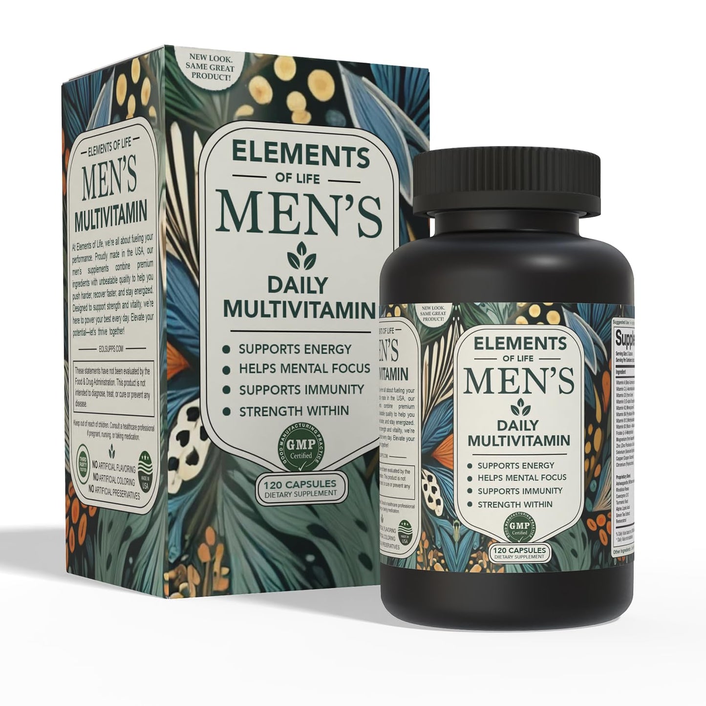 Multivitamin for Men with Vitamin D, K2, Zinc, Vitamin B12, A, E, B6, Calcium – Immune Health & Energy Support Daily Mens Multivitamins – Gluten Free, Vegan, Unflavored Supplements (120 Capsules)