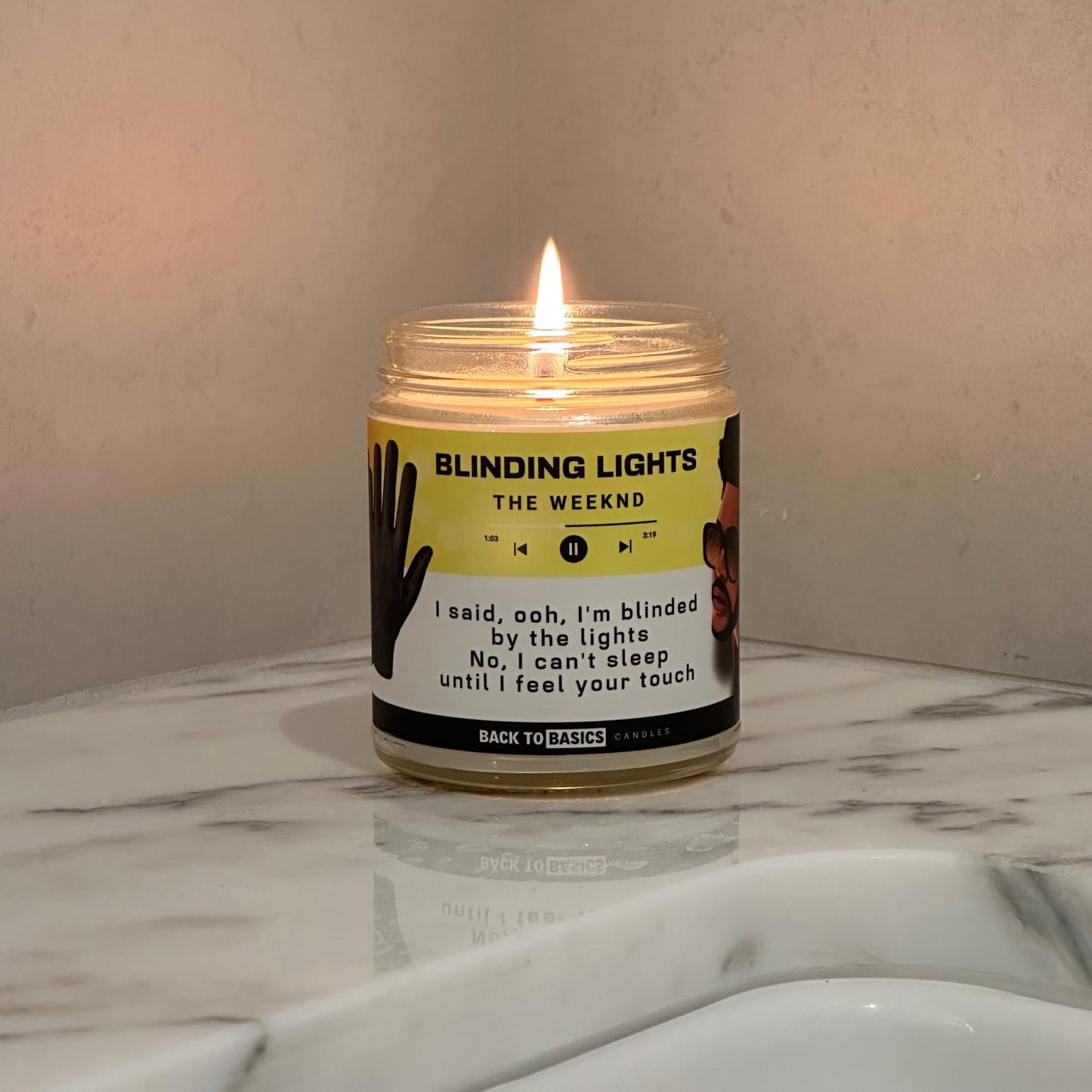 Back to Basics Candles | Blinding Lights - 9oz Soy Wax Lavender Scented Candle for Home Decor, Birthday Gifts for Women, Men, Best Friend | Relaxing Aromatherapy Made in USA