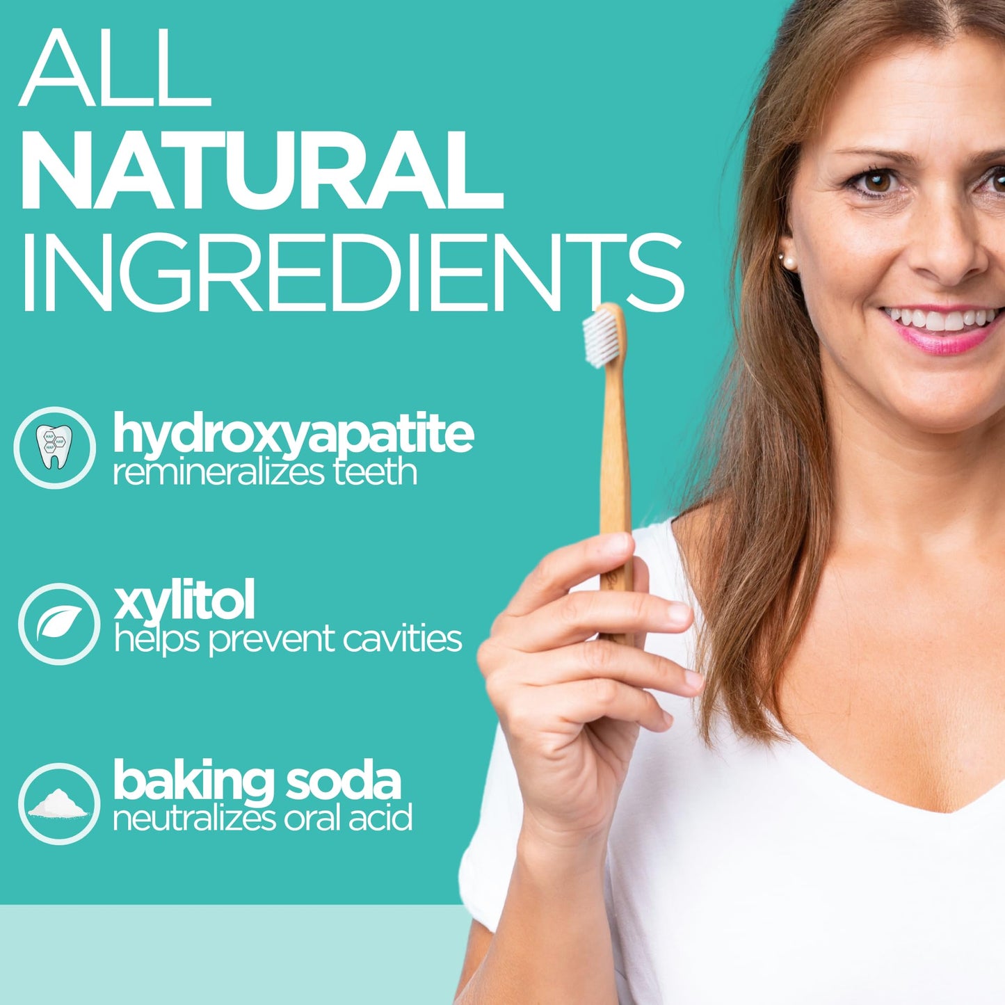 Wellnesse Whitening Hydroxyapatite Toothpaste with Xylitol, Natural Fluoride-Free Teeth Whitening Toothpaste for Adults, Strengthens Enamel, Supports Gum Health, Fresh Mint Flavor, 4 oz (Pack of 1)