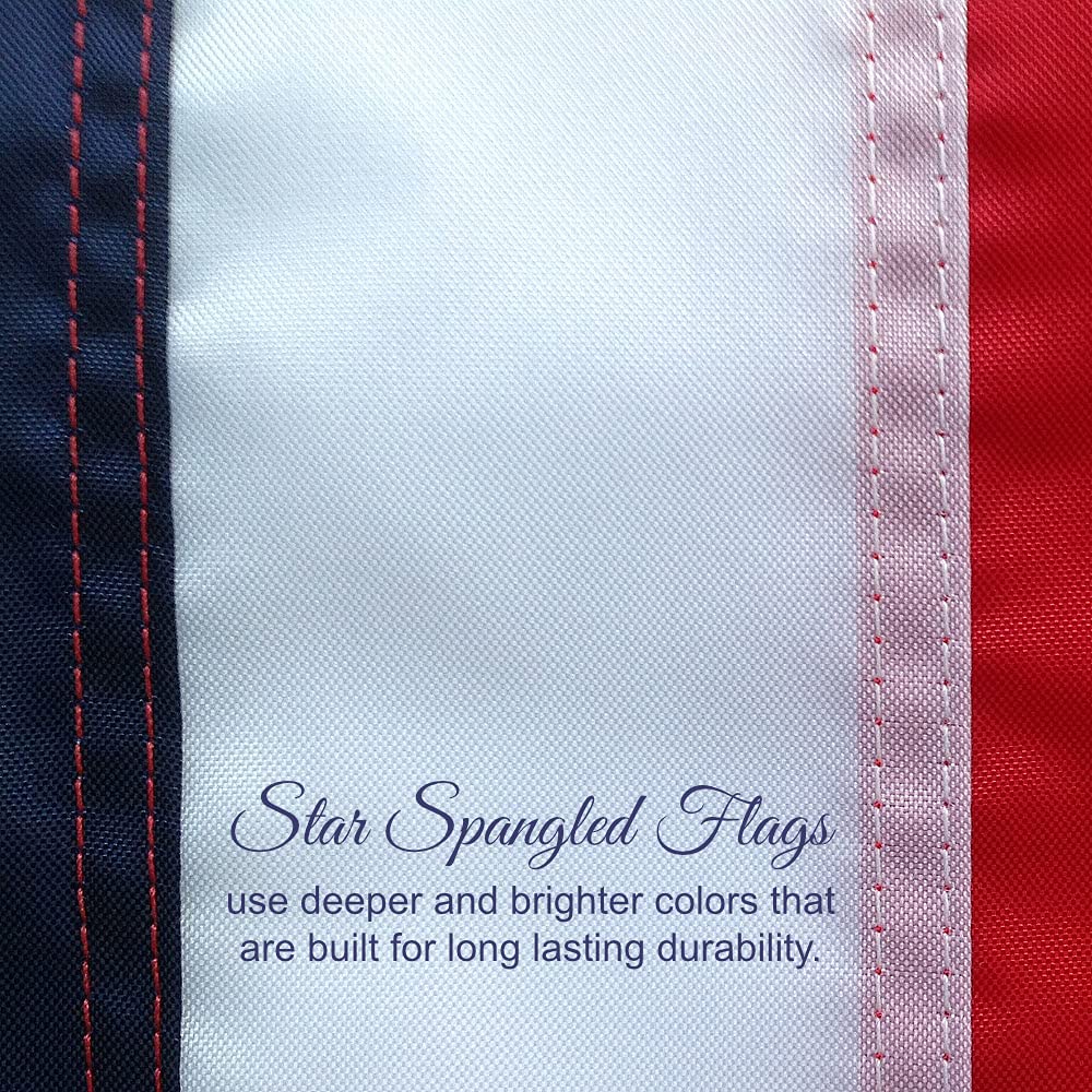 American Flag 3x5-100% Made In USA using Tough, Long Lasting Nylon Built for Outdoor Use, Featuring Embroidered Stars and Sewn Stripes plus Superior Quadruple Stitching on Fly End