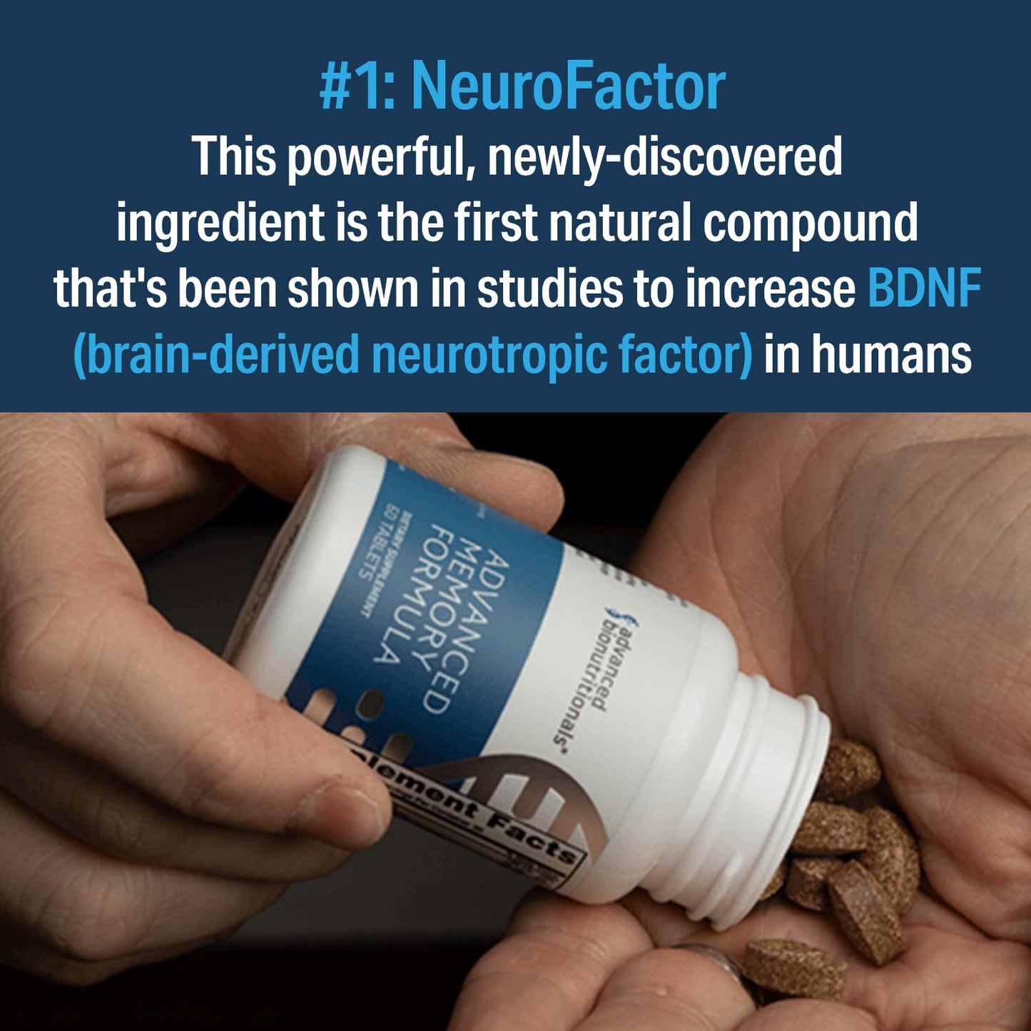 Advanced Bionutritionals Advanced Memory Formula, Brain Booster Supplement for Memory and Focus, Acetylcholine, Alpha-GPC, NeuroFactor, Manufactured in The USA, 60 Tablets