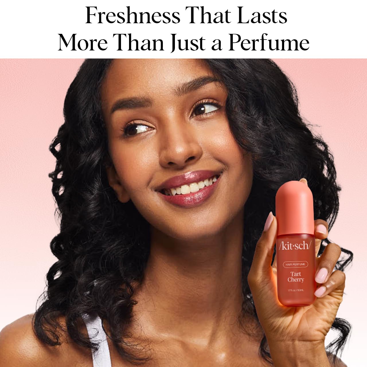 Kitsch Tart Cherry Hair Perfume for Women - Hair Spray & Body Mist - Clean, Deodorizing & Patented Odor-Eliminating Technology - Freshen Hair, Body & Pillows - Fruity Gourmand Scent & Vanilla - 50ml