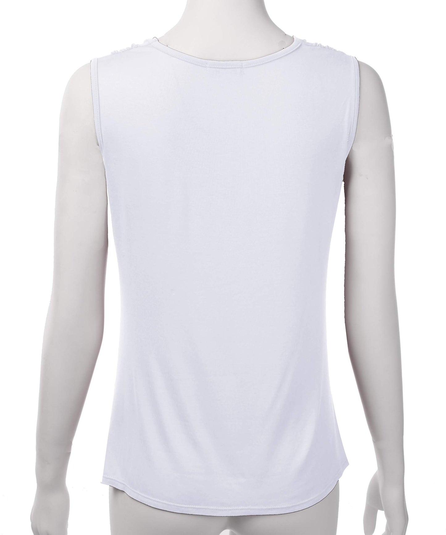 FASHIONOLIC Women's Cowl Neck Ruched Draped Sleeveless Stretchy Blouse Casual Tank Top (Made in USA)