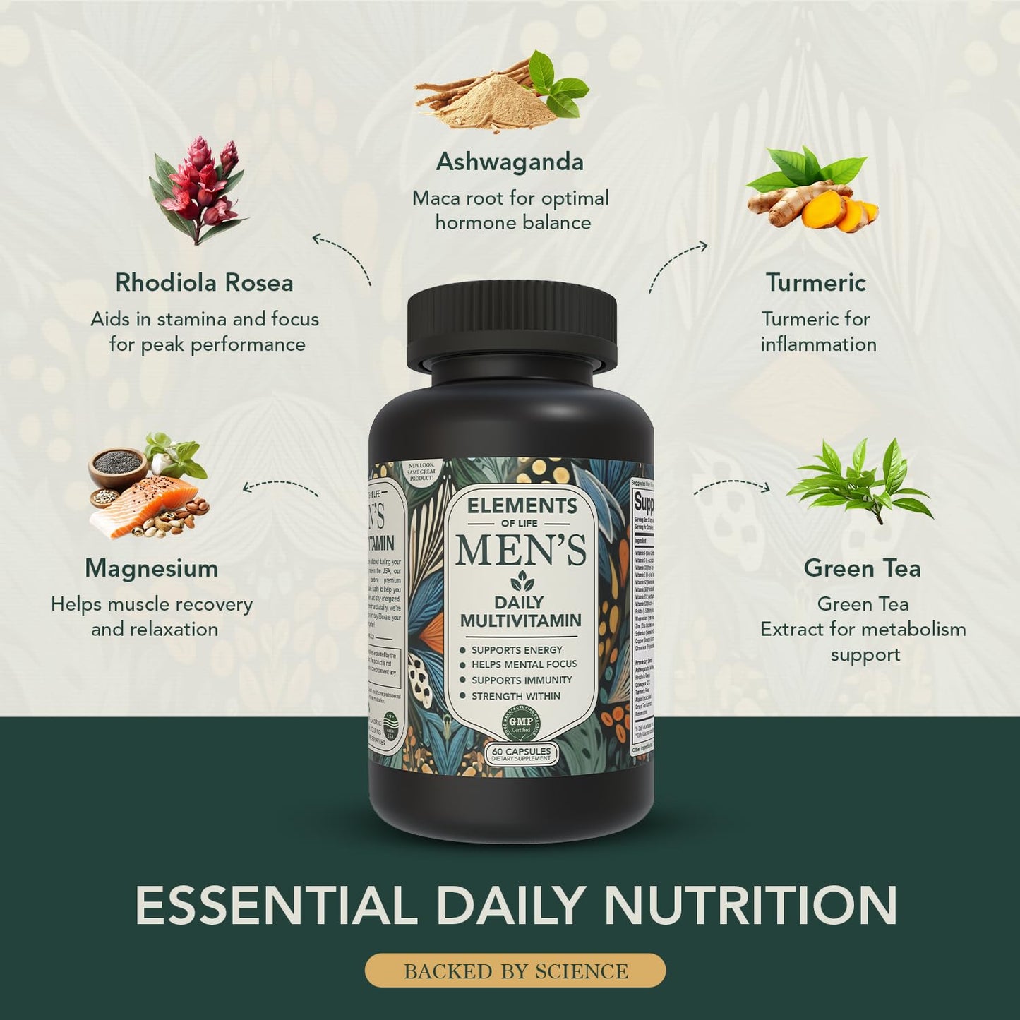 Multivitamin for Men with Vitamin D, K2, Zinc, Vitamin B12, A, E, B6, Calcium – Immune Health & Energy Support Daily Mens Multivitamins – Gluten Free, Vegan, Unflavored Supplements (120 Capsules)