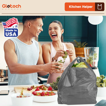 Glotoch 1000 Count Plastic T-shirt Bags Grey, 11.5" x 6.5" x 21" White Grocery Bags with Handles for Restaurant, Retail, Grocery Store, Takeout, Convenience Stores, Shopping Bag in Bulk
