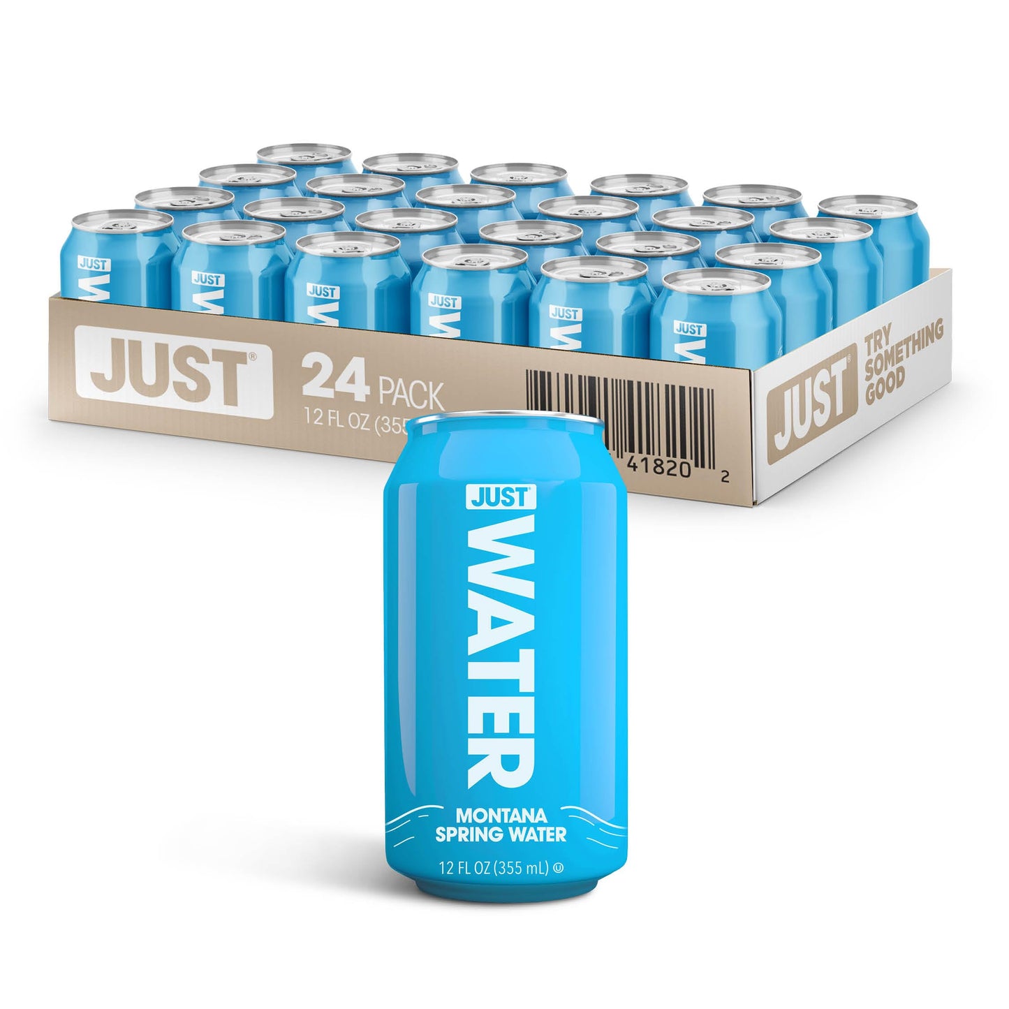 JUST Water Spring Water 24 Pack - Natural Still Water in Aluminum Cans 12 fl oz - Eco-Friendly Packaging - Sustainable Source - 8.0 pH Alkaline - No Calories